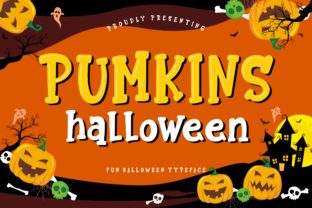 Pumkins Halloween: A Bold Display Font for Spooky Branding
